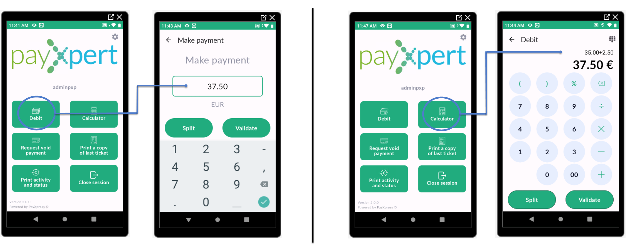 Split payments PayXpert Support